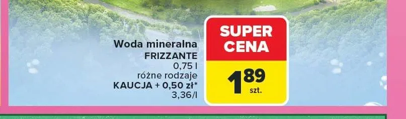 Woda mineralna Cechini Muszyna Frizzante promocja w Carrefour