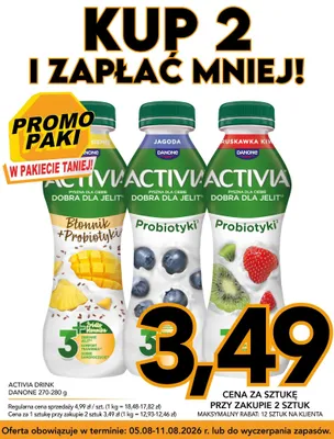 Jogurt pitny Activia Siemię Danone promocja w Kupiec