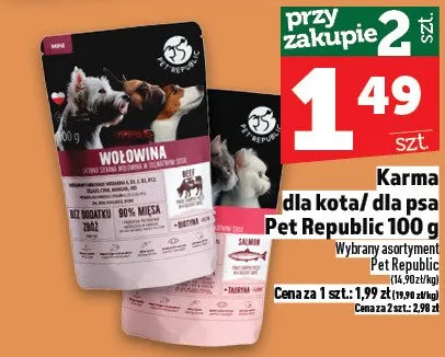 Karma dla kota/dla psa Pet Republic promocja w TOPAZ