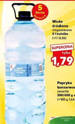 Woda źródlana niegazowana promocja w Kaufland