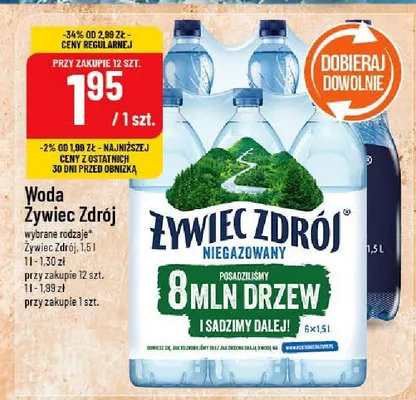 Woda Żywiec Zdrój wybrane rodzaje promocja w POLOmarket