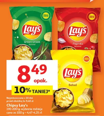 Chipsy Lay's różne rodzaje promocja w Auchan