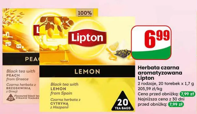 Herbata czarna aromatyzowana promocja w Dino