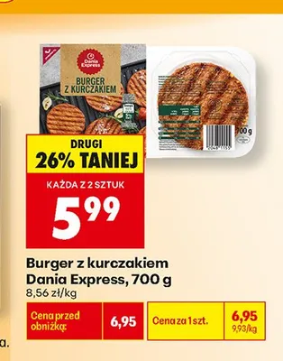 Burger z kurczakiem Dania Express promocja w Biedronka