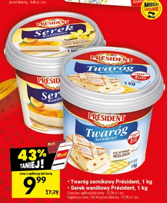 Twaróg sernikowy Président promocja w Twój Market