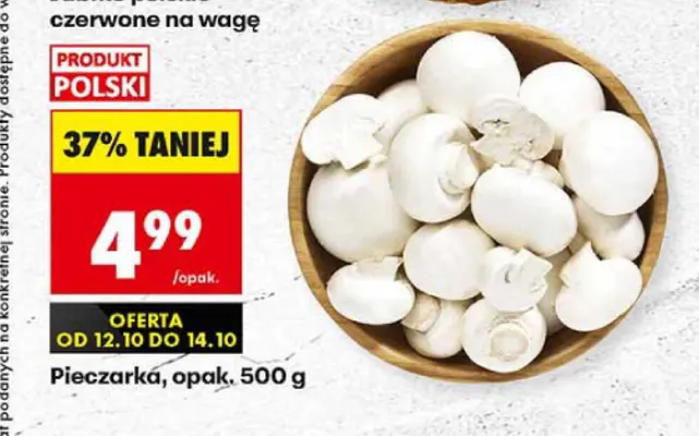 Pieczarki promocja w Biedronka
