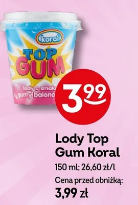 Lody Top Gum Koral promocja w Żabka