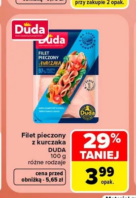 Filet pieczony z kurczaka Duda promocja w Carrefour