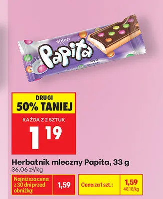 Herbatnik mleczny Papita promocja w Biedronka