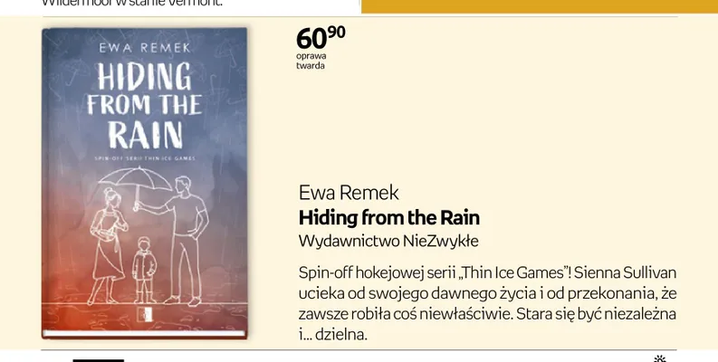 Książka Hiding from the Rain Ewa Remek promocja w Empik