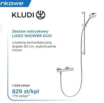 Zestaw natryskowy Kludi Logo Shower Duo promocja w Blu Salony Łazienek