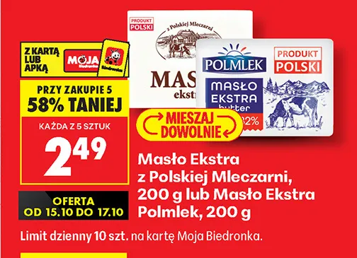 Masło Ekstra Polmlek promocja w Biedronka