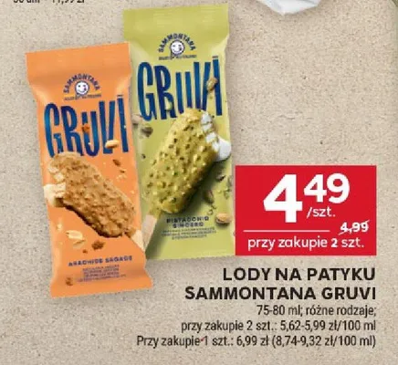 Lody na patyku sammontana gruvi promocja w Stokrotka