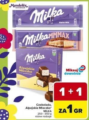 Czekolada Milka: Alpine Milk, Milkammax, Alpejskie Mleczko promocja w Carrefour Market