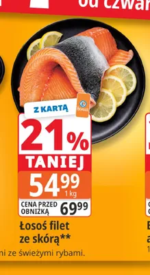 Łosoś filet ze skórą promocja w Leclerc