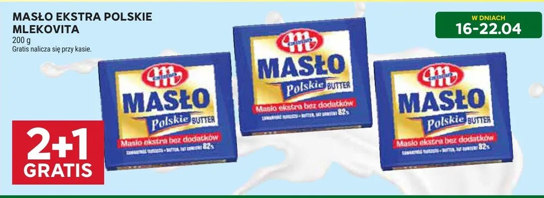 Masło ekstra osełka Mlekovita masło polskie promocja w Stokrotka