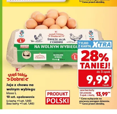 Jaja z chowu na wolnym wybiegu klasa L Stąd takie Dobre! promocja w Kaufland