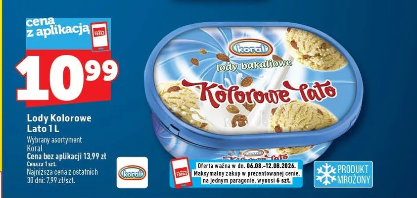 Lody Kolorowe Lato bakaliowe promocja w TOPAZ
