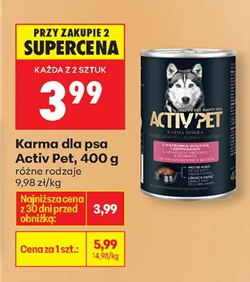 Karma dla psa różne rodzaje promocja w Biedronka