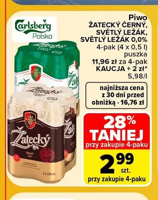 Piwo Žatecký Světlý Ležák 4-pak promocja w Carrefour