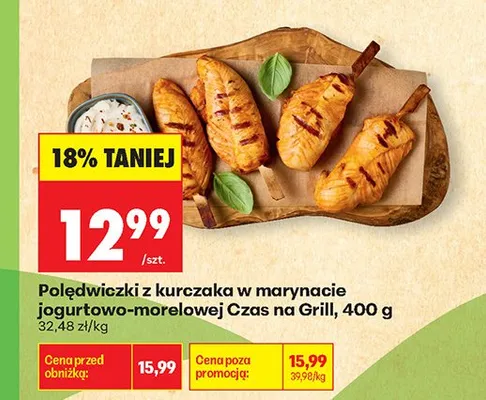 Polędwiczki z kurczaka w marynacie jogurtowo-morelowej Czas na Grill promocja w Biedronka