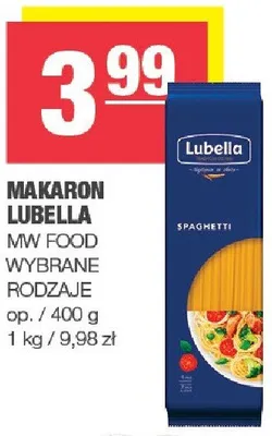 Makaron Lubella MW Food wybrane rodzaje promocja w SPAR