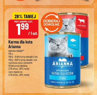 Karma dla kota Arianna z rybą promocja w POLOmarket