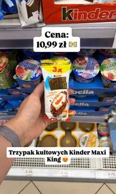 Baton Kinder Maxi King Caramel Crunchy promocja w Dino