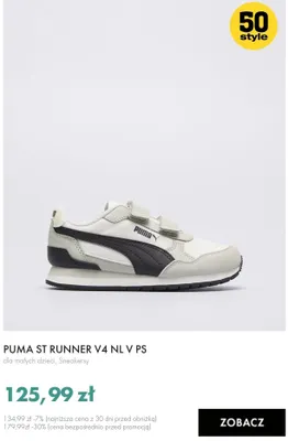 Sneakersy dla małych dzieci PUMA ST RUNNER V4 NL V PS promocja w 50 style