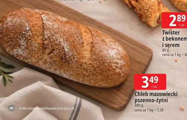 Chleb mazowiecki pszenno-żytni promocja w Leclerc