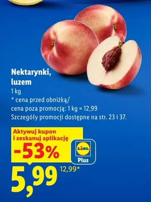 Nektarynki luzem promocja w Lidl
