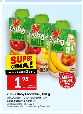 Mus jabłko-banan Kubuś Baby Food promocja w Twój Market