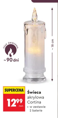 Świeca akrylowa Cortina promocja w Biedronka