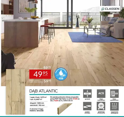 Panele laminowane Dąb Atlantic Classen promocja w Abra Meble