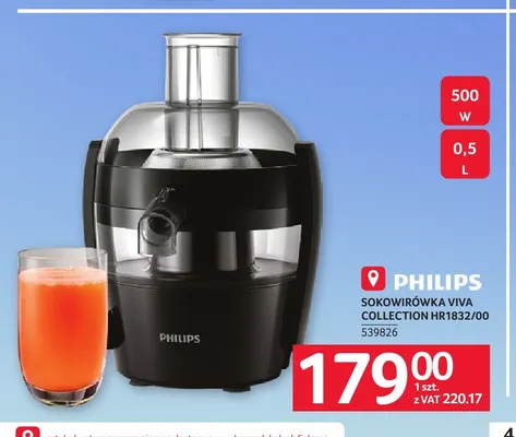 Sokowirówka Viva Collection HR1832/00 Philips promocja w Selgros
