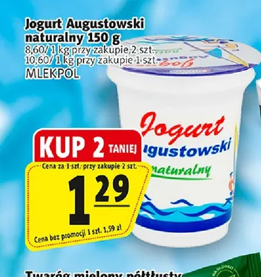 Jogurt Augustowski naturalny Mlekpol promocja w Prim Market