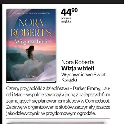 Książka Wizja w bieli Nora Roberts promocja w Empik