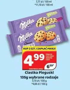 Ciastka Pieguski Milka z czekoladą i orzechami promocja w Delfin