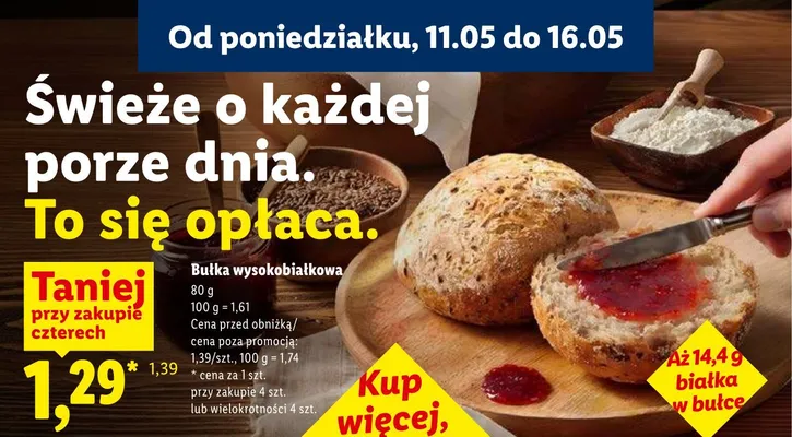 Bułka wysokobiałkowa promocja w Lidl