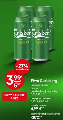 Piwo Carlsberg Premium Pilsner promocja w Żabka