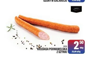 Kiełbasa podwawelska z szynki Haga promocja w Tomi Markt