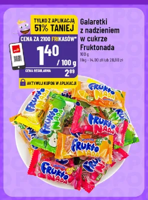 Galaretki z nadzieniem w cukrze Fruktonada promocja w POLOmarket