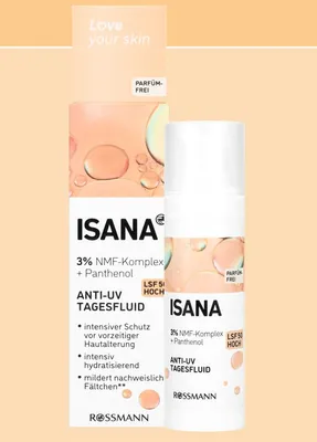 Fluid przeciwzmarszczkowy na dzień Isana SPF 50 promocja w Rossmann