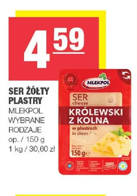 Ser żółty w plastrach Mlekpol promocja w SPAR