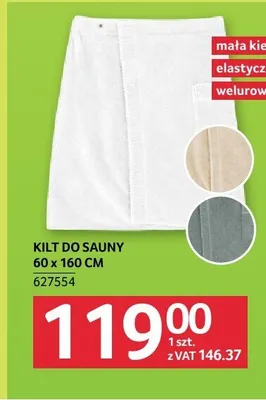 Kilt do sauny 60 x 160 cm promocja w Selgros