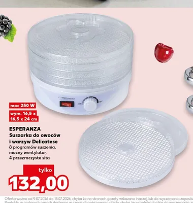 Suszarka do owoców i warzyw Esperanza Delicatese promocja w Kaufland