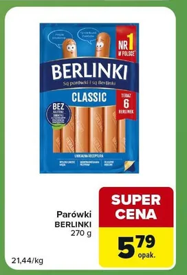 Parówki Berlinki Classic promocja w Carrefour Express