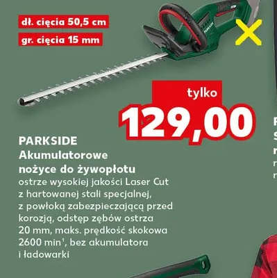 Akumulatorowe nożyce do żywopłotu Parkside promocja w Kaufland