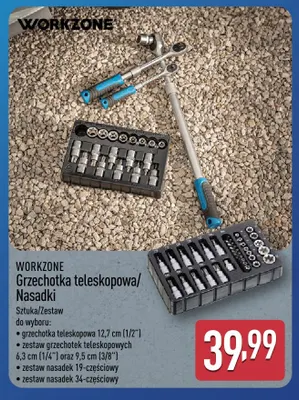 Zestaw nasadek 34-częściowy Workzone promocja w Aldi