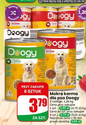 Mokra karma dla psa z drobiem Doogy promocja w Dino